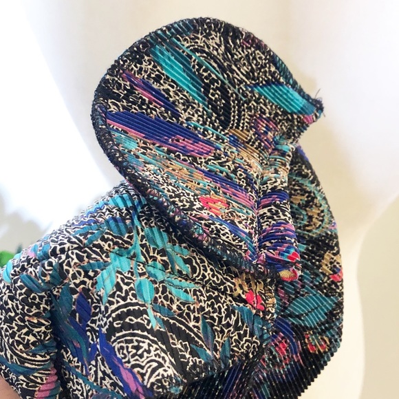 Vintage Bright Floral Paisley Button Front Blouse - Picture 9 of 10